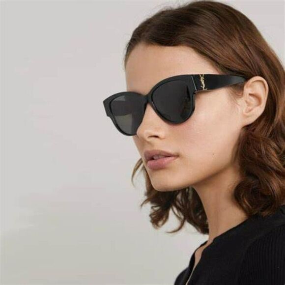 Saint Laurent Women Sunglasses Black Grey Square SLM3 002 BRAND NEW main image 4